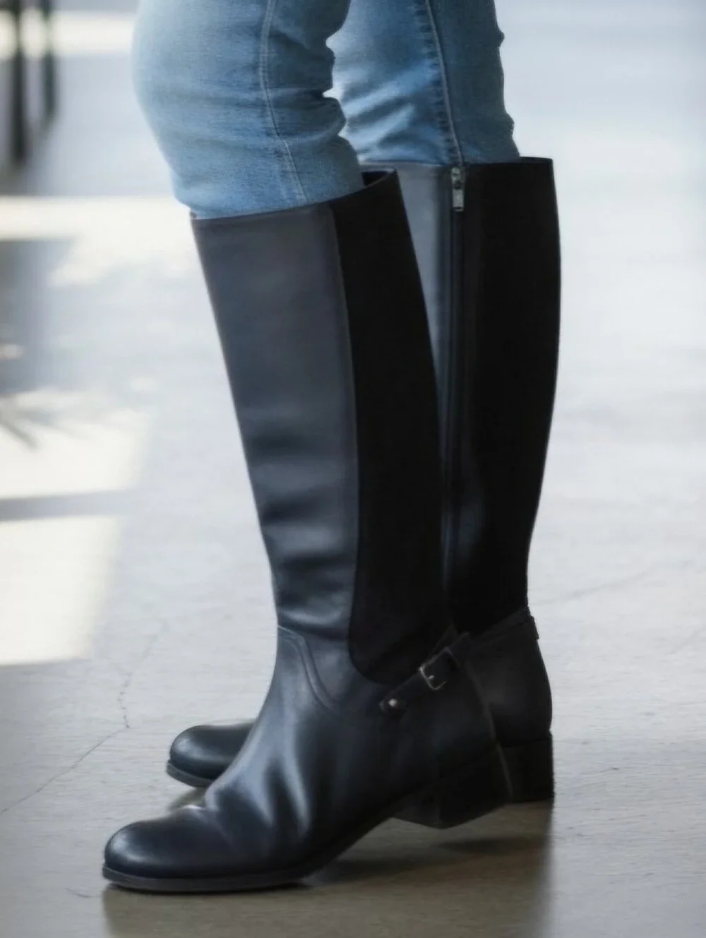 Nine West SymphonyVintage America Collection Leather Navy Blue Riding Boots  8.5